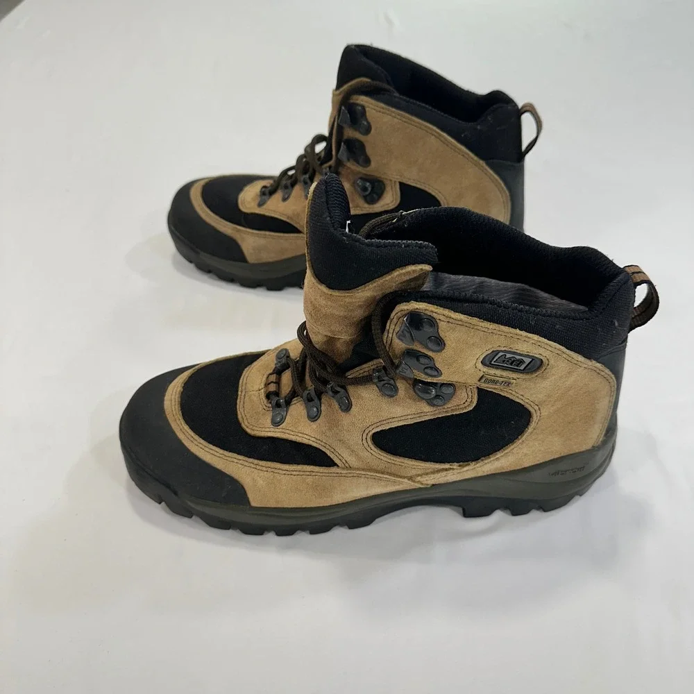 REI Monarch Gore-Tex Hiking Boots Mens 10 Brown Black Vibram Sole | Gorpcore‎
